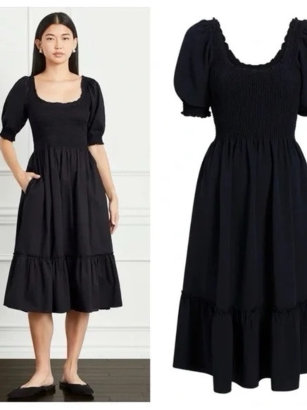 Louisa Nap Dress in Black Wrinkle-Resistant Crepe - Picture 2 of 2